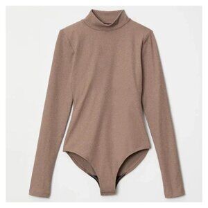 NWoT! Girlfriend Collective - Vivien Bodysuit Mockneck | Fog Heather | Small